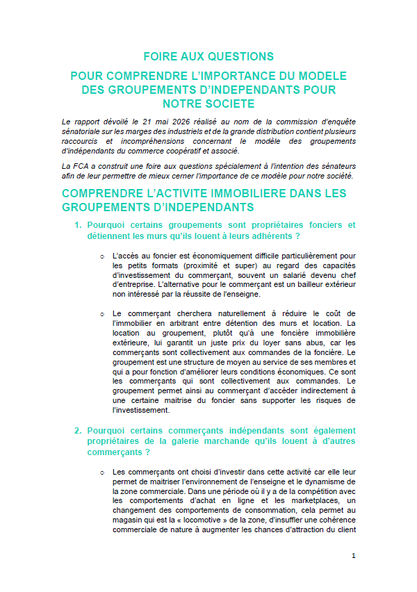 FAQ. Pour comprendre l'importance du modèle des groupements d'indépendants pour notre société