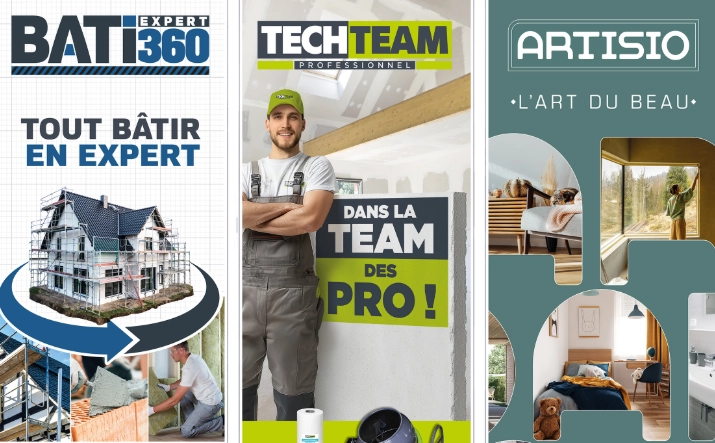Gedimat mise sur trois nouvelles marques conçues avec ses adhérents et les artisans
