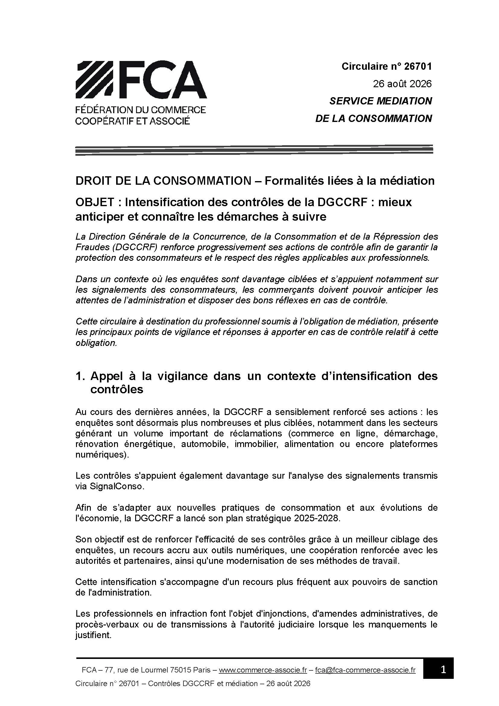 Droit de la consommation – Formalités liées à la médiation｜Intensification des contrôles de la DGCCRF : mieux anticiper et connaître les démarches à suivre 